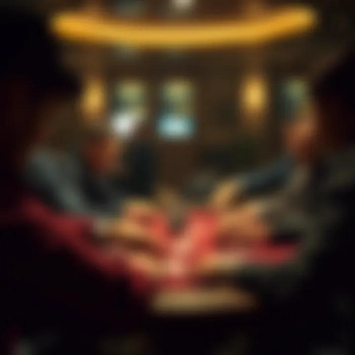 The Social Dynamics of Poker Gameplay A group of players engaged in an intense poker game