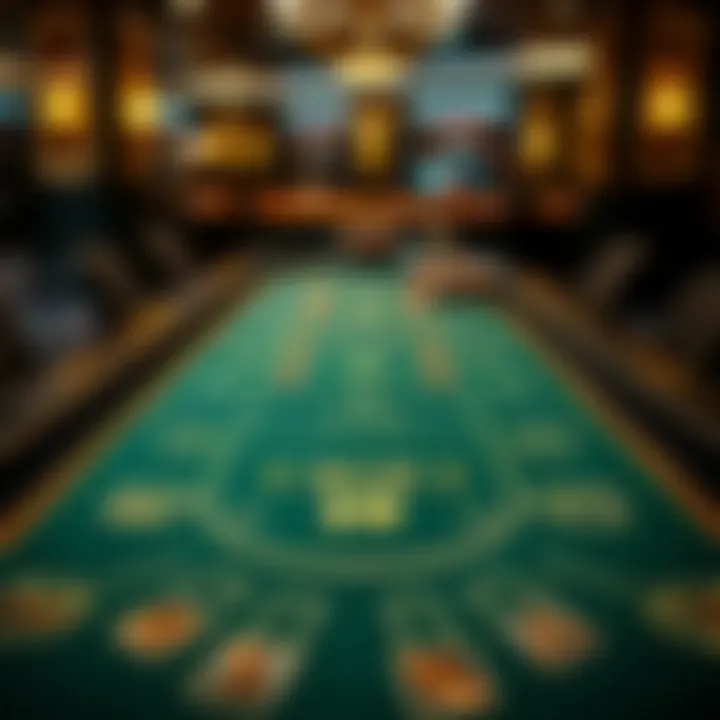 Elegant casino blackjack table layout
