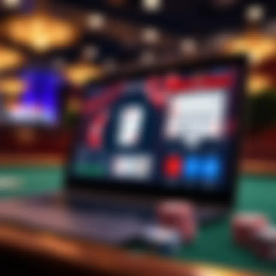 Online poker interface on a modern digital device