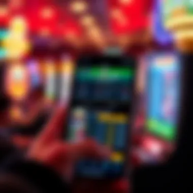 Smartphone View of Online Sportsbook Platform Close-up of a smartphone displaying an online sportsbook platform