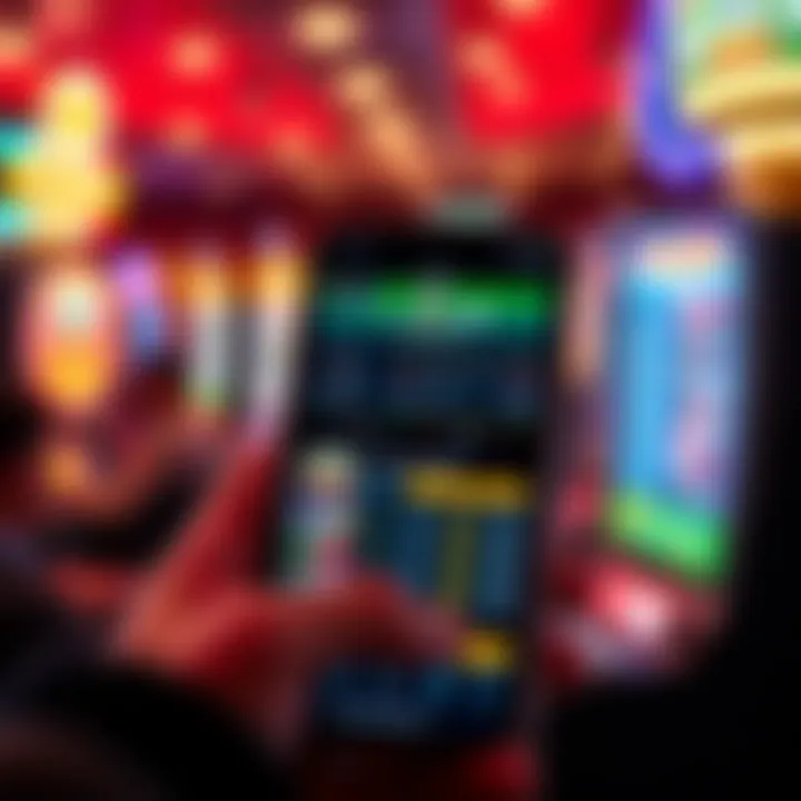 Smartphone View of Online Sportsbook Platform Close-up of a smartphone displaying an online sportsbook platform