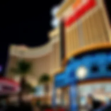 Stunning Architecture of a Las Vegas Casino An iconic casino building with stunning architecture at night