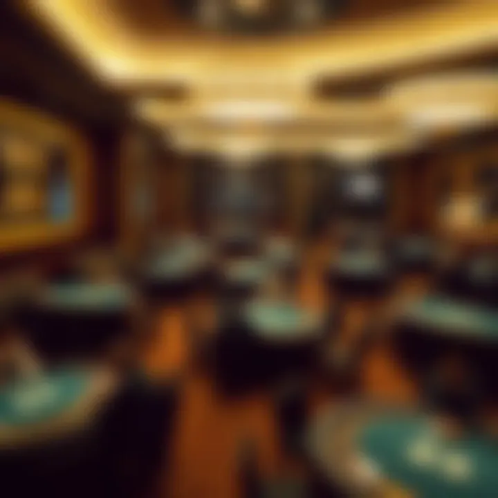 Layout showcasing poker tables and player interactions