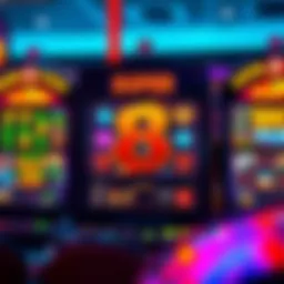 The vibrant interface of a Super 8 Race slot machine showcasing colorful graphics and animations