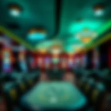 Interior view of the Prairie Meadows Poker Room showcasing the vibrant atmosphere