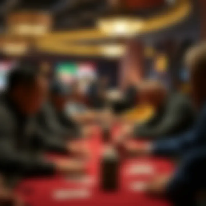 A group of players engaged in an intense poker game