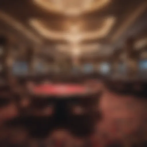 Luxurious casino interior showcasing blackjack tables