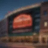 Exterior view of Wrigley Field showcasing its iconic architecture