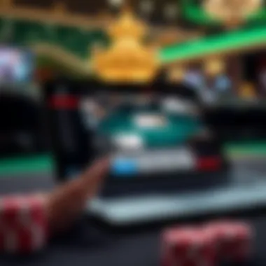User-Friendly Interface for Enhanced Experience A sleek and modern user interface of a poker platform on a laptop
