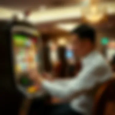 User Experience with Slot Machine Apps User interacting with a mobile slot machine app in a cozy setting