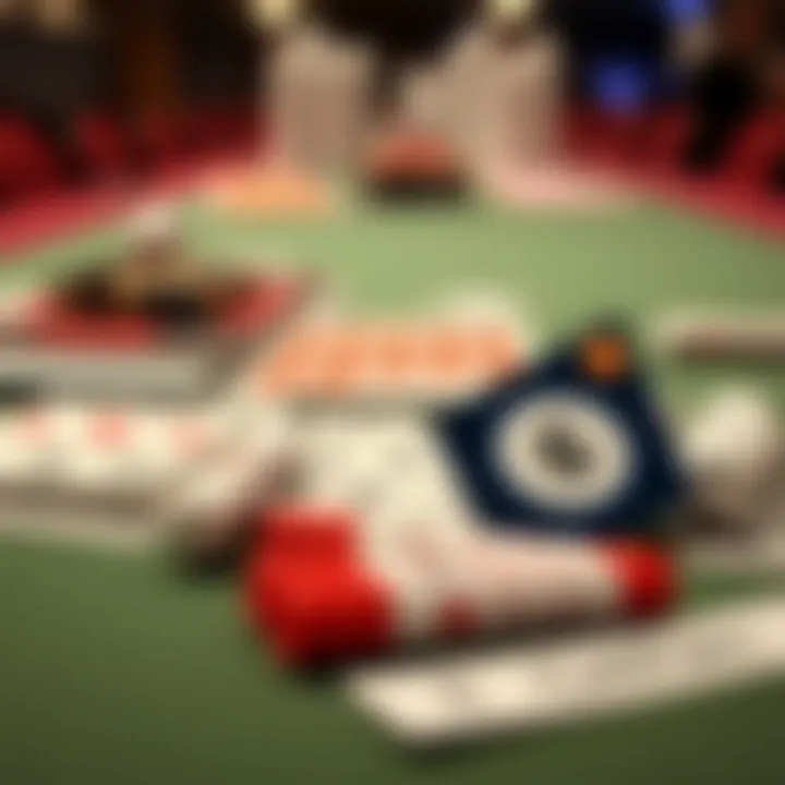 Bingo cards and markers on a table