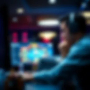 A thoughtful player analyzing their strategy on a computer screen