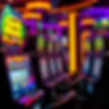 Vibrant slot machine display at Foxwoods