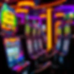 Vibrant slot machine display at Foxwoods
