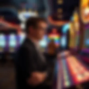 The Psychology Behind Gambling A conceptual image illustrating the psychology of gambling, with thoughts and emotions depicted