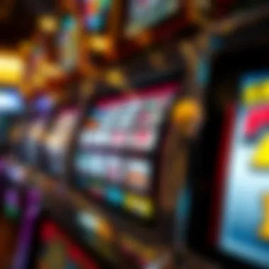 Close-up of a slot machine's payout structure display