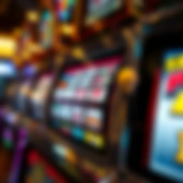 Close-up of a slot machine's payout structure display