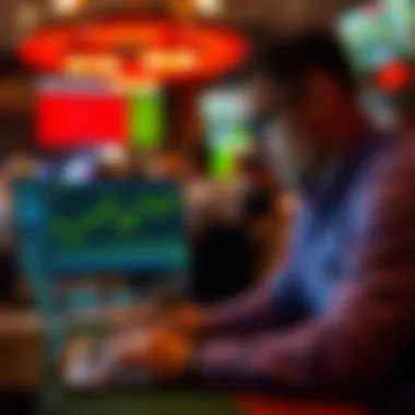 Analyzing Race Statistics An expert analyzing race statistics on a laptop