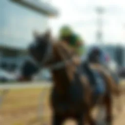 A stunning racehorse galloping on a track