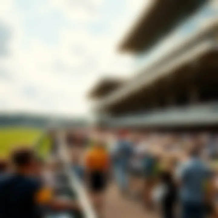 The Excitement of Race Day A picturesque racetrack filled with spectators
