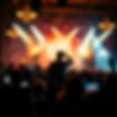 Iconic Artist Captivating the Audience Iconic artist on stage captivating the crowd