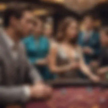 Interactive Experience with Live Dealers Live dealer engaging with players at a casino table