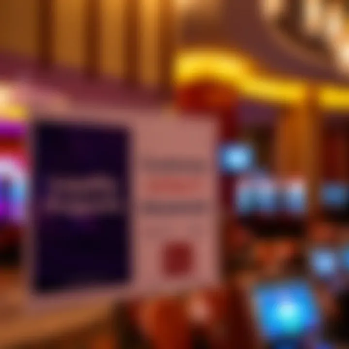 Promotional signage for loyalty programs at Hyatt JFK Casino
