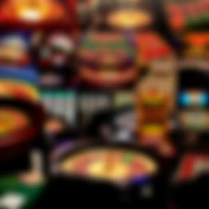 Collage of different casino games available online