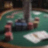 An elegant poker table setup with cards and chips