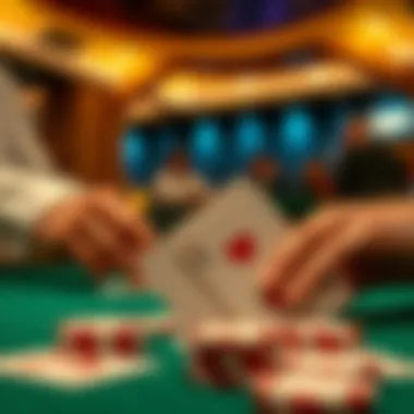 Tactical Card Decision-Making Close-up of strategic card play emphasizing tactical decision-making in blackjack