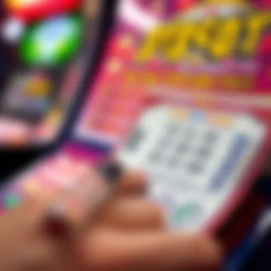 Engaging with a Scratch-Off Ticket A close-up view of a scratch-off ticket being played, revealing a partially scratched surface.
