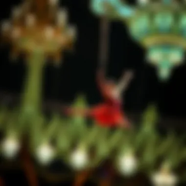 A captivating aerial act in the Mystère performance