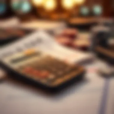 Calculator and tax documents on a desk