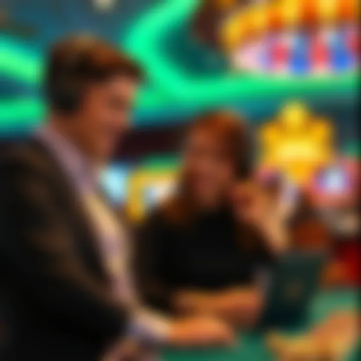 Customer support representative assisting a casino player