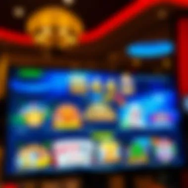 Diverse selection of online casino games displayed on a screen