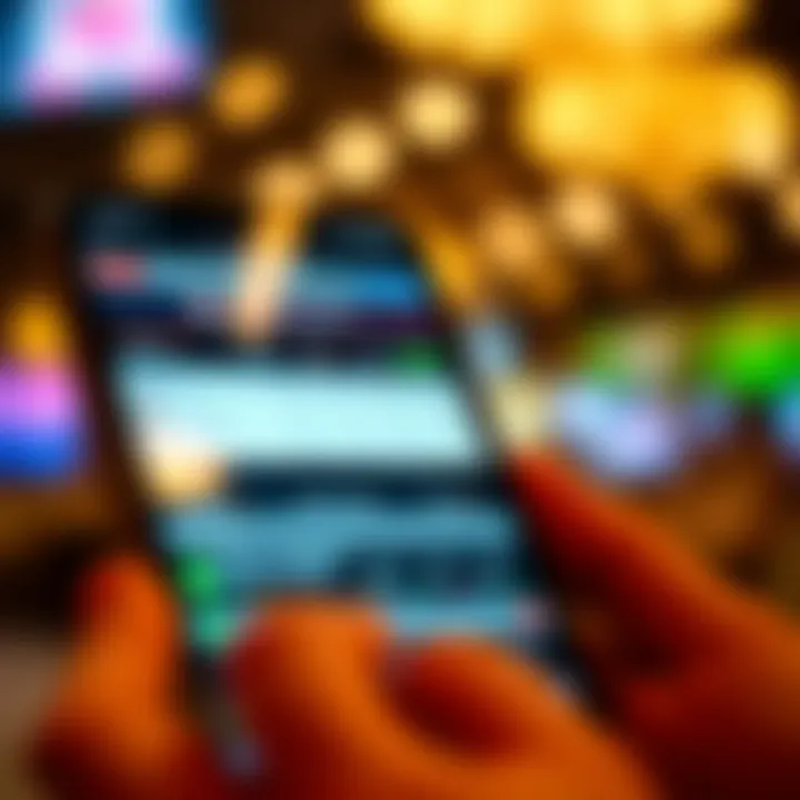 Innovative Online Betting Technology Close-up of a smartphone displaying an online betting platform interface