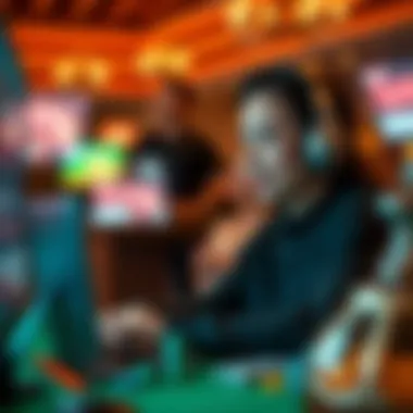 Illustration of a user engaging with an online gambling platform