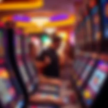 Group of friends enjoying their time at a slot machine