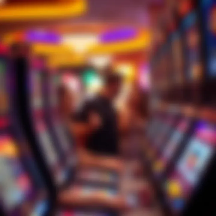 Group of friends enjoying their time at a slot machine