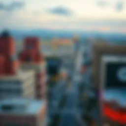 Aerial view of the Las Vegas Strip showcasing parking facilities