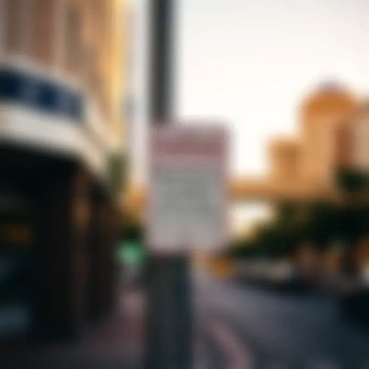 Signage indicating parking regulations on the Las Vegas Strip