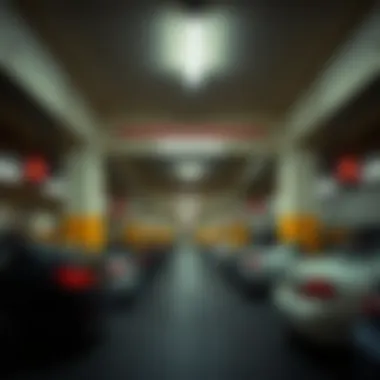 Interior of a private parking facility near famous casinos