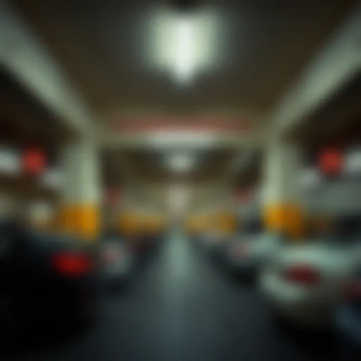 Interior of a private parking facility near famous casinos