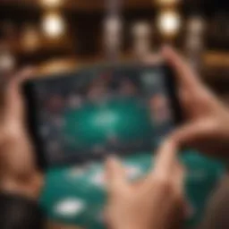 Mobile poker interface showcasing a vibrant game screen