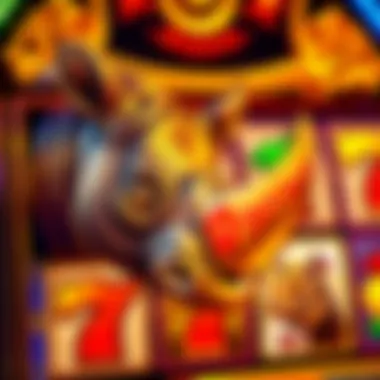 Detailed Symbols of Raging Rhino Close-up of Raging Rhino slot machine symbols and features