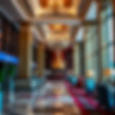 Elegant view of the Resorts World Catskills lobby highlighting the ambiance