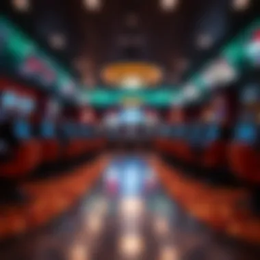 Interior of the sportsbook highlighting betting stations