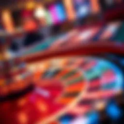 A roulette wheel with vibrant colors