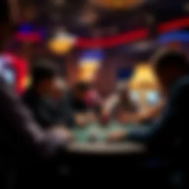 Strategic Gameplay at Texas Card House Group of players engaged in a strategic poker game at Texas Card House