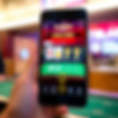 Digital gambling interface on a mobile device